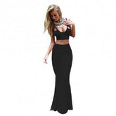 Kaamastra Black Two Piece Maxi Dress